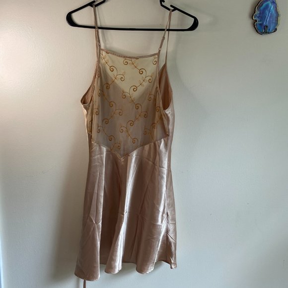 Champagne Slip Dress with Lace Back - Picture 4 of 6